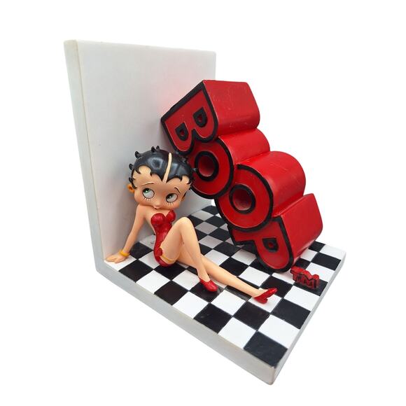 Betty Boop Vintage Bookends With Pudgy. Red, White And Black - Picture 2 of 6